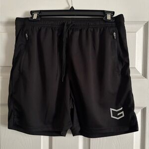 Black Athletic Shorts with Elastic Waistband